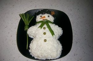 Рецепт новогоднего салата "Снеговик"